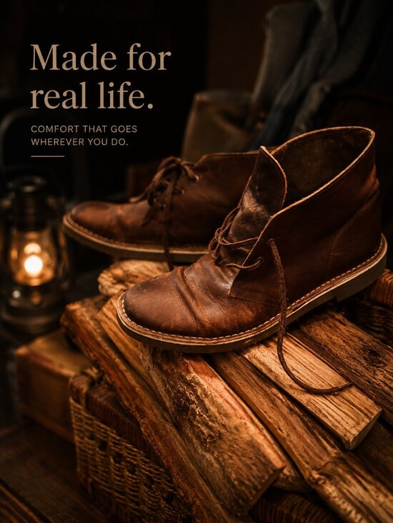 Clarks Leather Desert Boots – Brown Leather Chukka Boots main image 6
